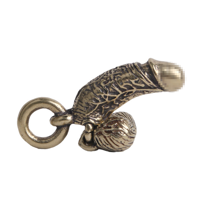Wholesale Brass Distressed Root of Life Pendant Keychains